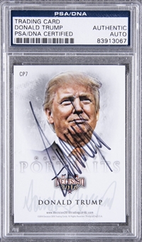 2016 Decision Trading Cards #CP7 Donald Trump "Candidate Portraits" Signed Card – PSA/DNA Authentic
